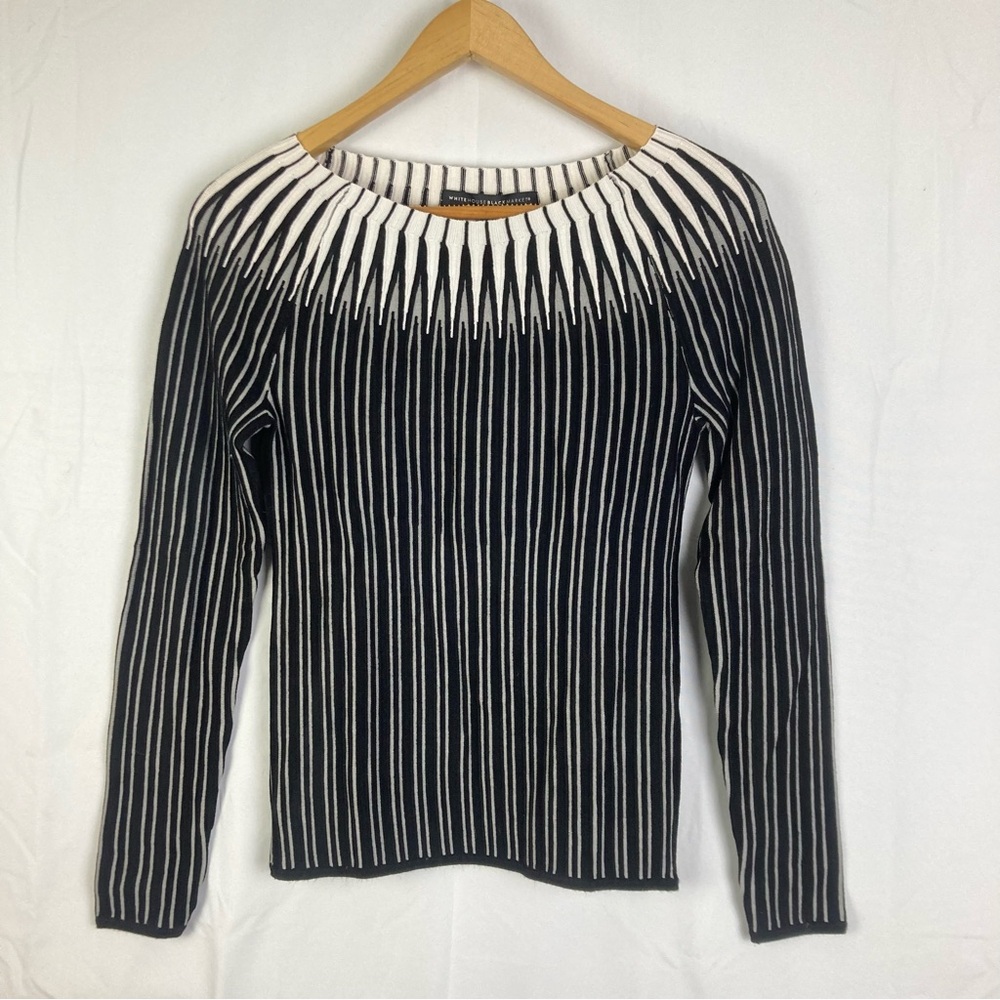 White House Black Market Sz XS Bateau Neck Starburst Sweater NWT